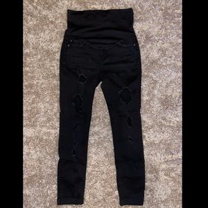 Women’s maternity PINK BLUSH distressed black jeans Size 28 Great condition